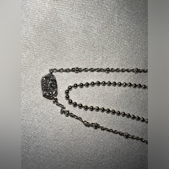 Kendra Scott Emile Silver Multi Strand Necklace in Platinum Drusy - Picture 3 of 3